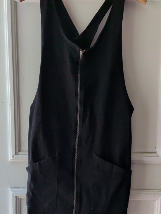 SO Dresses & Skirts - SO Black Zip-Front Pinafore with‎ Patch Pockets